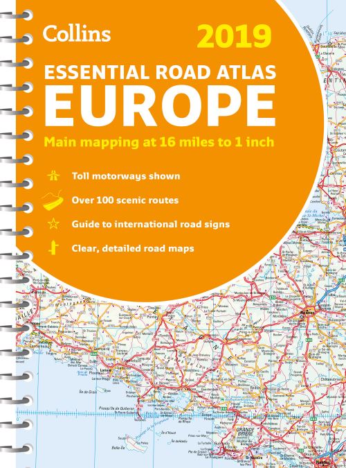 2019 Collins Essential Road Atlas Europe