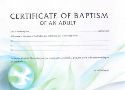 Certificate of Adult Baptism