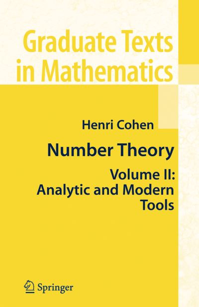 Number Theory. Vol. 2 Analytic and Modern Tools
