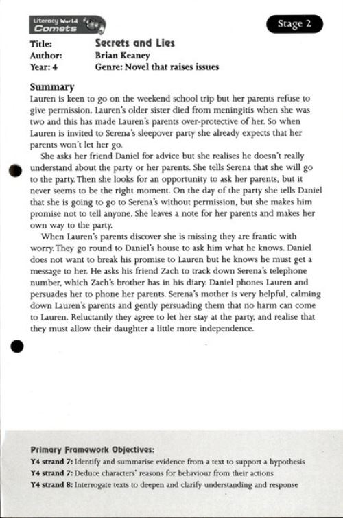 Literacy World Comets Stage 2