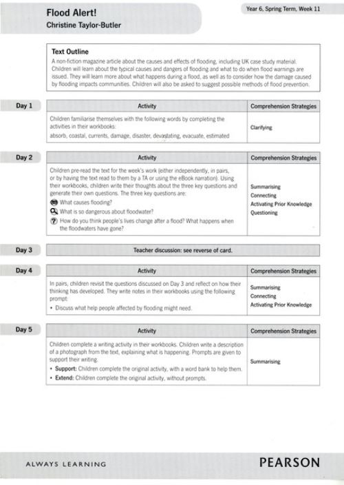 Bug Club Comprehension Year 6 Magazine Short Story 1 T2 W1 Card