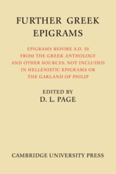 Further Greek Epigrams