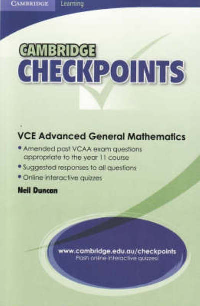 Cambridge Checkpoints VCE Advanced General Maths Units 1 and 2