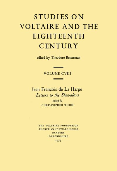 Jean François De La Harpe, 'Letters to the Shuvalovs'