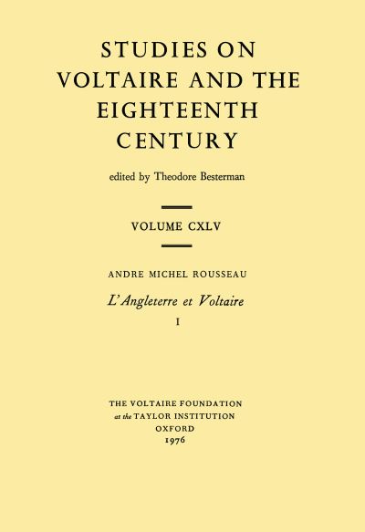 L'Angleterre Et Voltaire