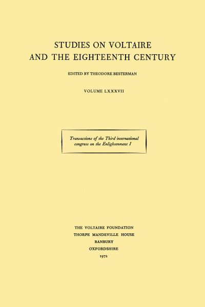 Transactions of the Third International Congress on the Enlightenment