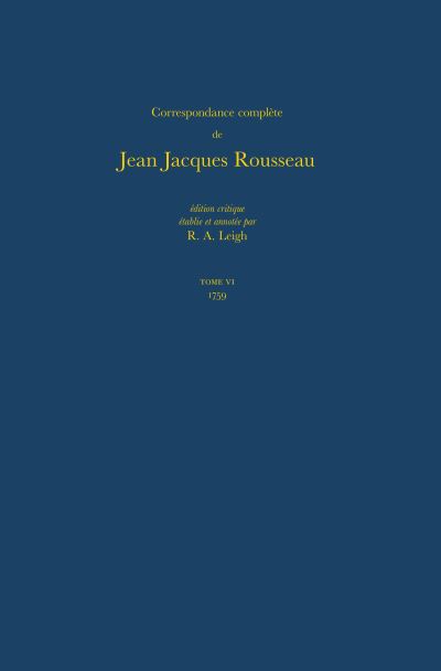 Correspondance Complète De Rousseau 6
