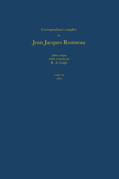Correspondance Complète De Rousseau 7