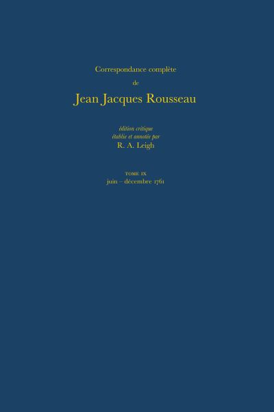 Correspondance Complète De Rousseau 9