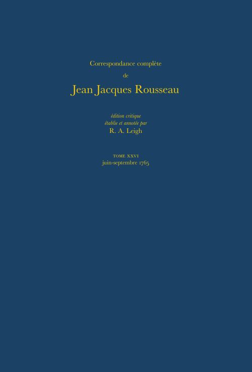 Correspondance Complète De Rousseau 26