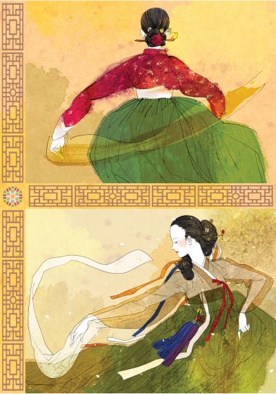 Korean Dancer Hardcover Journal: Dotted Notebook