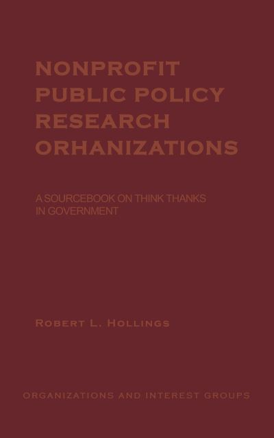 Nonprofit Public Policy Research Organizations