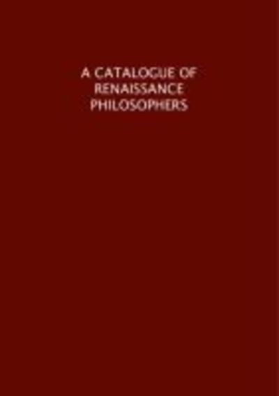 A Catalogue of Renaissance Philosophers