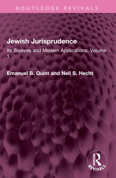 Jewish Jurisprudence Volume 1