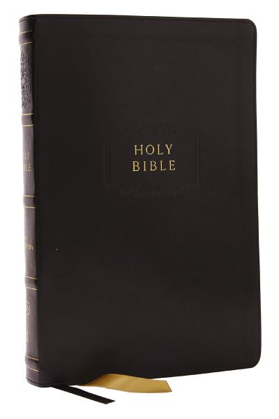 KJV Holy Bible With Apocrypha and 73,000 Center-Column Cross References, Black Leathersoft, Red Letter, Comfort Print