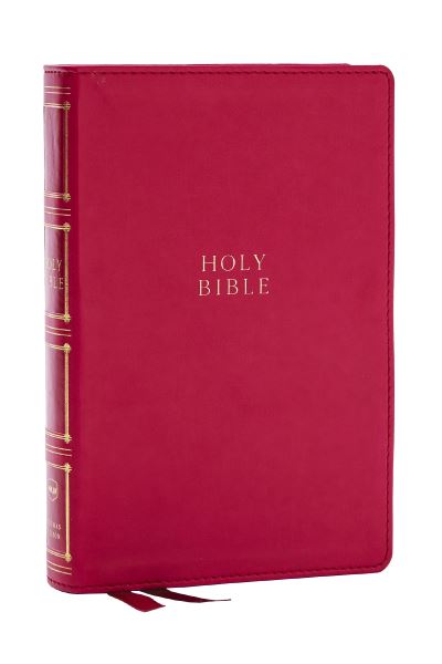 NKJV, Compact Center-Column Reference Bible, Dark Rose Leathersoft, Red Letter, Comfort Print (Thumb Indexed)