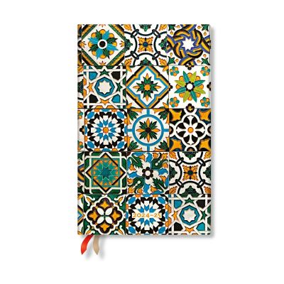 Porto (Portuguese Tiles) Maxi 12-Month Vertical Hardback Dayplanner 2025 (Elastic Band Closure)