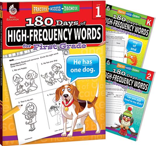 180 Days¬: High Frequency Words for K-2, 3-Book Set