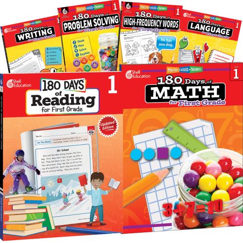 180 Days¬: Reading, High-Frequency Words, Math, Problem Solving, Writing, & Language for Grade 1: 6-Book Set