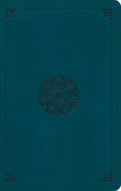 ESV Large Print Personal Size Bible, Red Letter (Trutone, Deep Teal, Emblem Design)