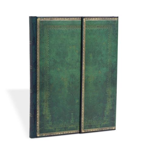 Old Leather Jade Notebook With Pages Lined Green