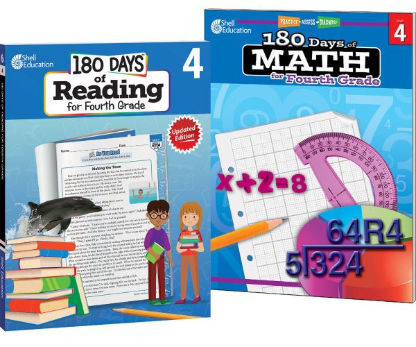 180 Days¬: Reading & Math for Grade 4: 2-Book Set