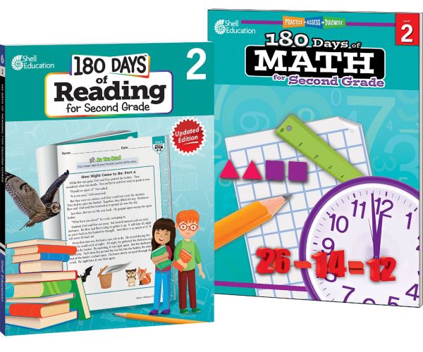 180 Days¬: Reading & Math Grade 2: 2-Book Set