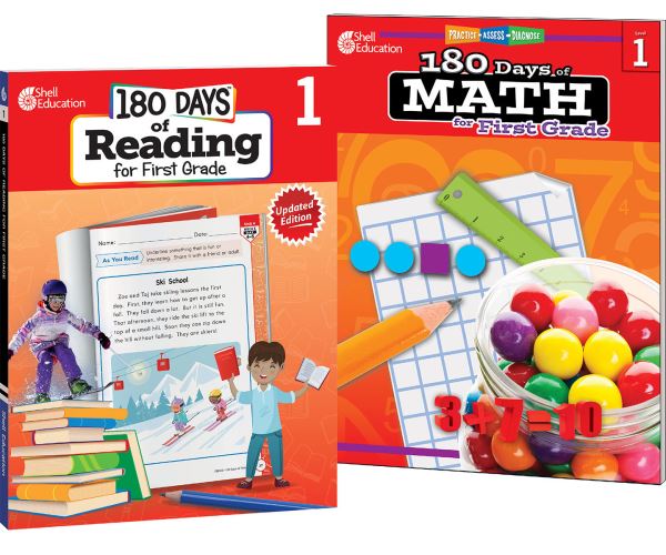 180 Days¬: Reading & Math Grade 1: 2-Book Set