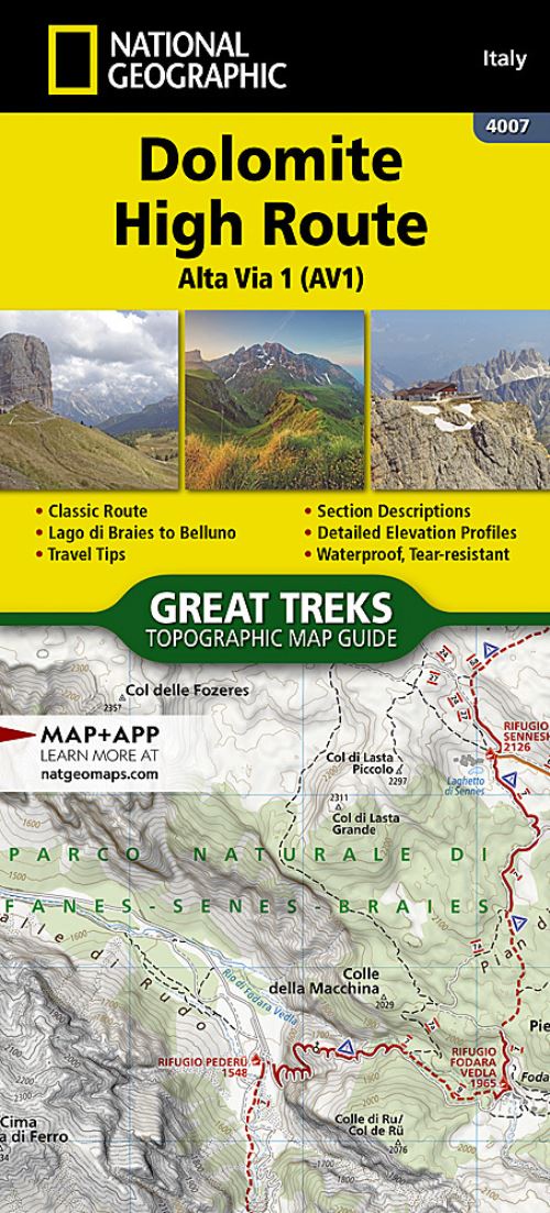 Dolomite High Route (Alta Via 1) Map