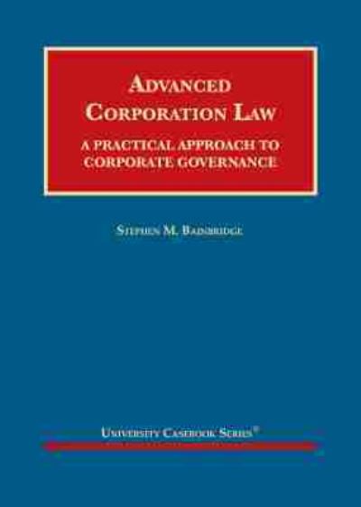 Advanced Corporation Law