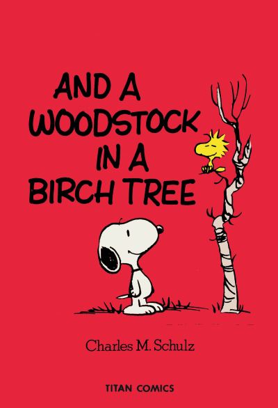 Peanuts and a Woodstock in a Birch Tree