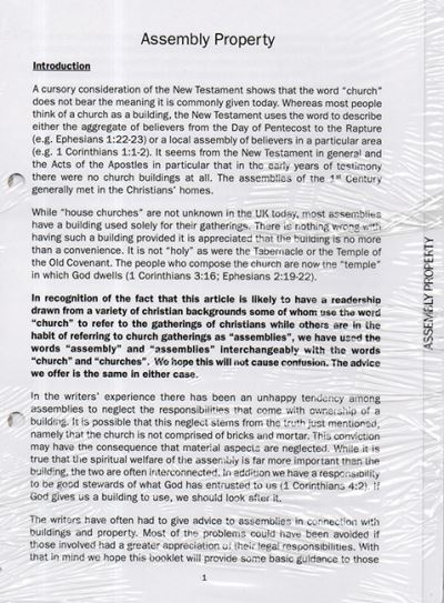 Christian Legal Handbook Assembly Property