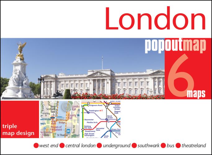London PopOut Map - 3 Pop Up Maps in 1 Pocket Size Format