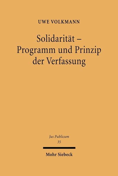 Solidaritat - Programm Und Prinzip Der Verfassung