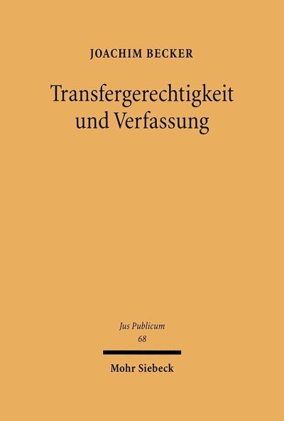 Transfergerechtigkeit Und Verfassung