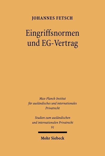 Eingriffsnormen Und EG-Vertrag