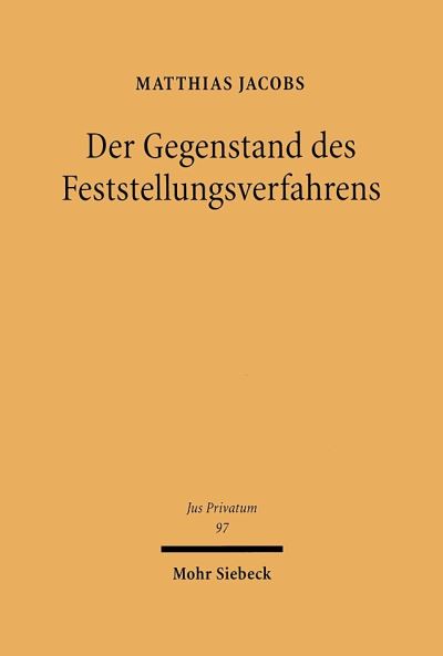Der Gegenstand Des Feststellungsverfahrens