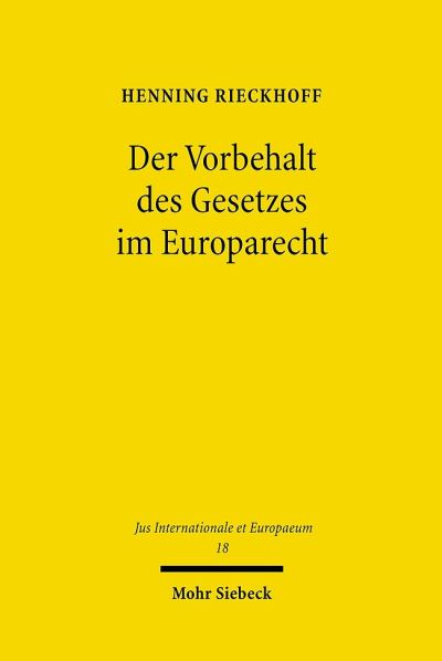Der Vorbehalt Des Gesetzes Im Europarecht