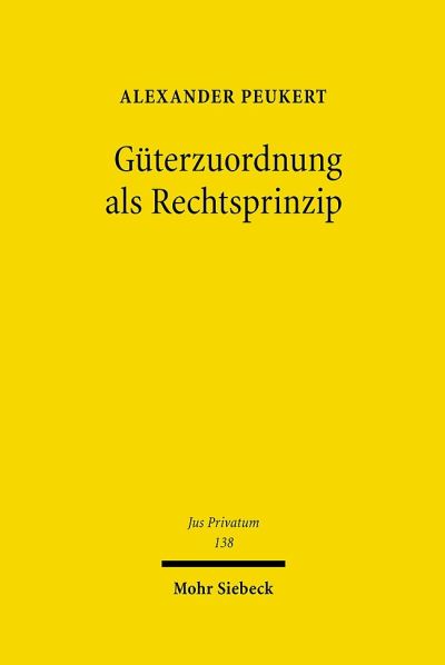 Guterzuordnung Als Rechtsprinzip