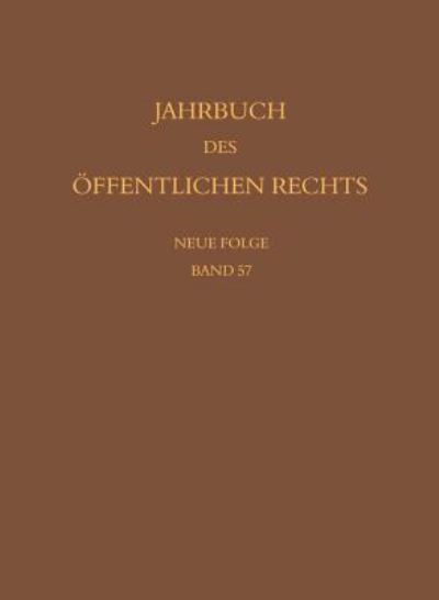Jahrbuch Des Offentlichen Rechts Der Gegenwart. Neue Folge