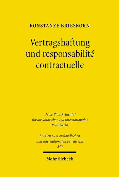 Vertragshaftung Und Responsabilite Contractuelle