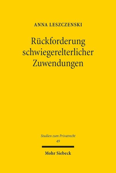 Ruckforderung Schwiegerelterlicher Zuwendungen