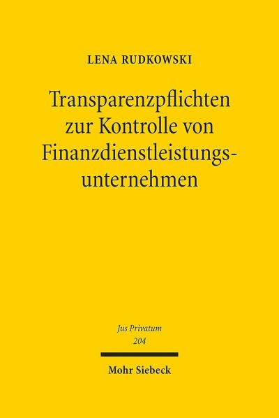 Transparenzpflichten Zur Kontrolle Von Finanzdienstleistungsunternehmen