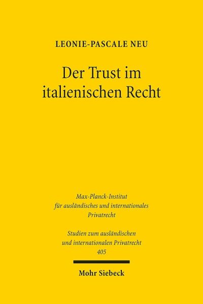 Der Trust Im Italienischen Recht
