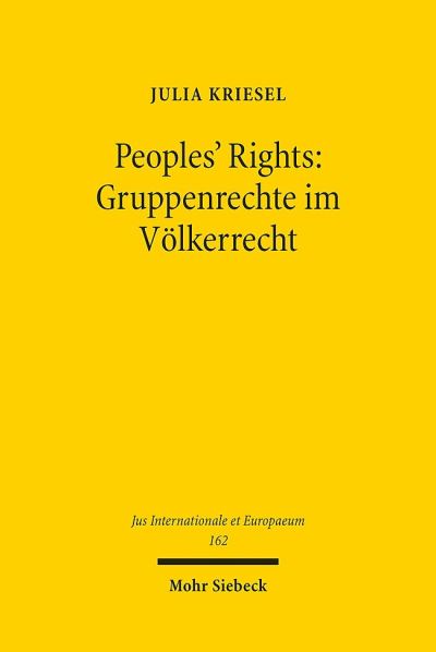 Peoples' Rights: Gruppenrechte Im Volkerrecht