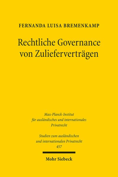 Rechtliche Governance Von Zuliefervertragen