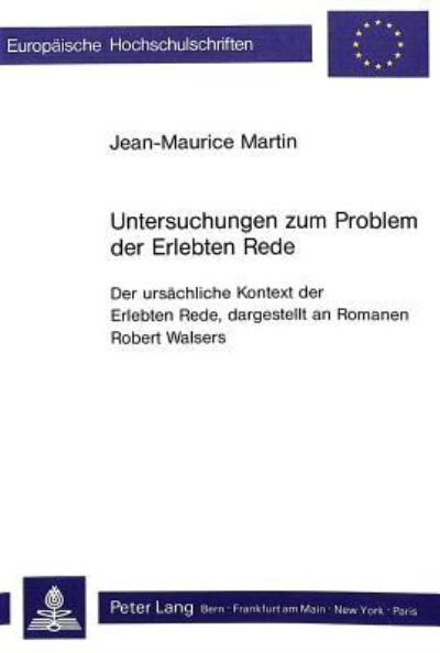 Untersuchungen Zum Problem Der Erlebten Rede