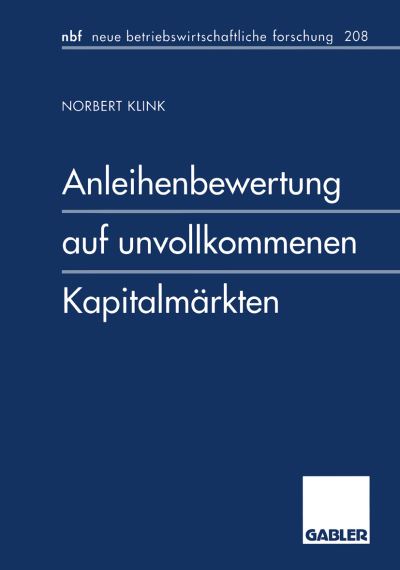 Anleihenbewertung Auf Unvollkommenen Kapitalmärkten