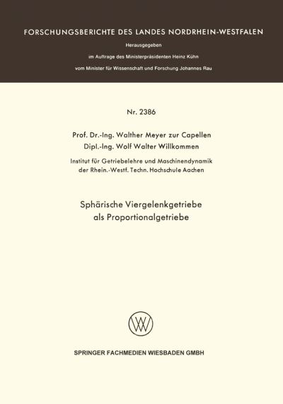 Sphärische Viergelenkgetriebe Als Proportionalgetriebe