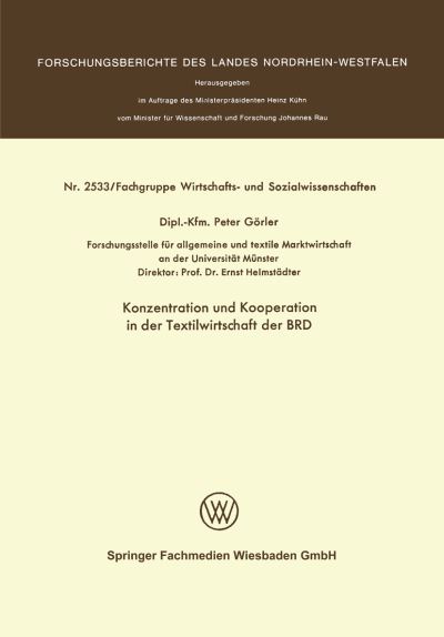 Konzentration Und Kooperation in Der Textilwirtschaft Der BRD